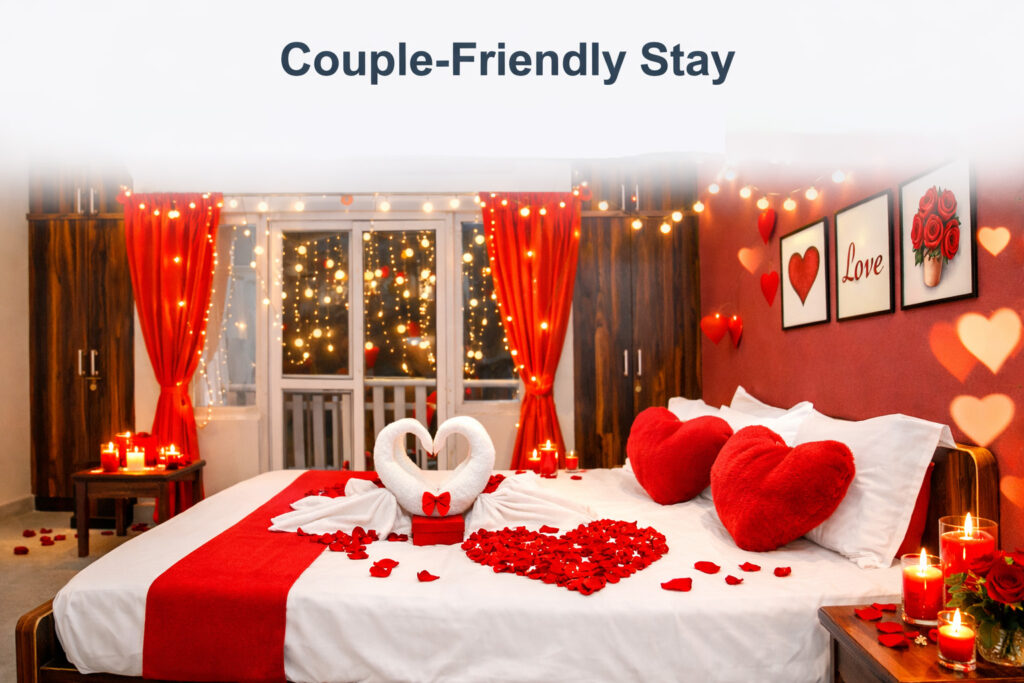 Couple-friendly hotel room in Brookefield AECS Layout with clean private room and peaceful ambiance